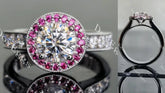 DovEggs channel set halo engagement ring semi-mount only(Exclusively to DovEggs Stones)
