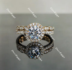 Doveggs halo round moissanite engagement ring only