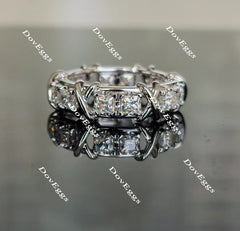 Doveggs princess eternity moissanite/lab grown diamond wedding band-6.5mm band width