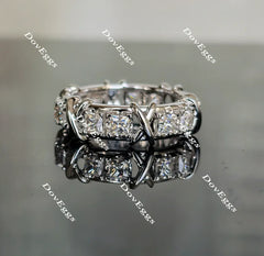 Doveggs princess eternity moissanite/lab grown diamond wedding band-6.5mm band width