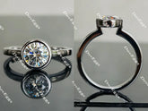 The Erin bezel setting solitaire moissanite engagement ring