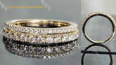 Doveggs round two pave moissanite/lab grown diamond wedding band-2.1mm band width