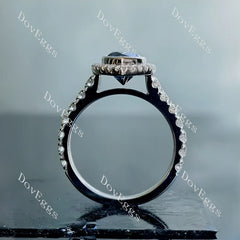 Doveggs halo bezel pave engagement ring semi-mount only(Exclusively to DovEggs stones)