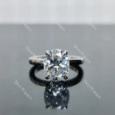 (size 4.75) Doveggs sterling silver 3ct oval moissanite engagement ring