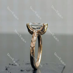 Brayleigh-Radiant solitaire moissanite engagement ring| DovEggs