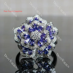 Doveggs floral moissanite and birthstone engagement ring