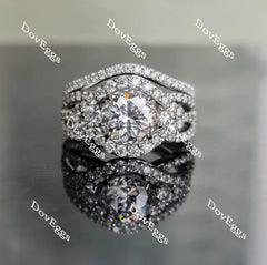 Doveggs round pave curved moissanite/lab grown diamond wedding band (wedding band only)-1.35mm band width