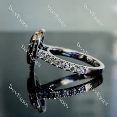 Doveggs halo bezel pave engagement ring semi-mount only(Exclusively to DovEggs stones)