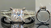 DovEggs half eternity pave engagement ring only semi-mount only(Exclusively to DovEggs Stones)