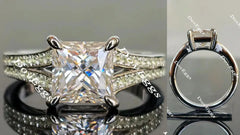DovEggs half eternity pave engagement ring only semi-mount only(Exclusively to DovEggs Stones)