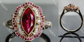 Brianna marquise floral colored gem engagement ring
