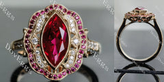 Brianna marquise floral colored gem engagement ring