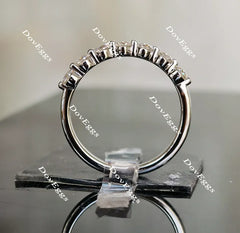 Doveggs round seven stone moissanite/lab grown diamond wedding band-2.0mm band width
