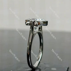 (size 8) Doveggs sterling silver 4ct pear moissanite engagement ring