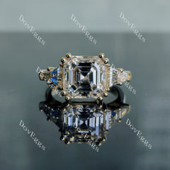Doveggs three-stone side stones moissanite engagement ring