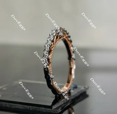 Doveggs round vintage moissanite ring/lab grown diamond wedding bands-2.7mm band width