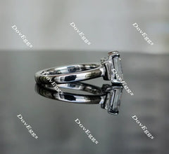 Doveggs side-stone three-stone moissanite engagement ring