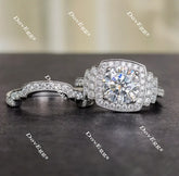 doveggs round halo moissanite bridal set (2 rings)