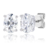 Doveggs solitaire oval moissanite stud earring for women