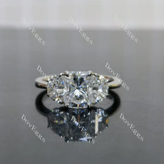 (size 7) Doveggs sterling silver 2ct radiant moissanite engagement ring