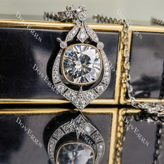 The Victoria cushion bezel moissanite pendant (pendant only)