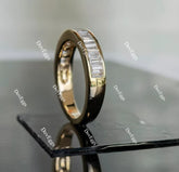 Doveggs half eternity channel set baguette moissanite /Lab grown diamond wedding band/moissanite ring-2.8mm band width