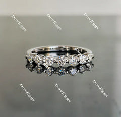 Doveggs round seven stone moissanite/lab grown diamond wedding band-2.0mm band width