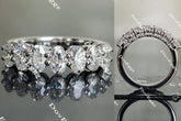 Doveggs oval eternity moissanite/lab grown diamond wedding band-2.4mm band width