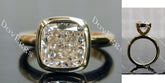 Doveggs Cushion Bezel Solitaire Lab Grown Diamond Engagement Ring