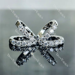 Doveggs round pave moissanite/lab grown diamond earrings