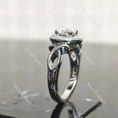 (size 6/7) Doveggs sterling silver pave oval/round moissanite ring