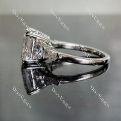Doveggs radiant side stones moissanite engagement ring for women