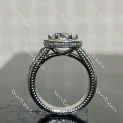(size 6.5) Doveggs sterling silver 2ct Round moissanite engagement ring