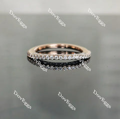 Doveggs round vintage half eternity pave moissanite/lab grown diamond wedding band-1.4mm band width