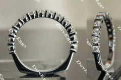 Doveggs euro shank round moissanite/lab grown diamond wedding band-1.7mm band width