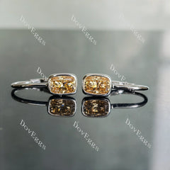 CindyBella Drop cushion colored moissanite earrings for women