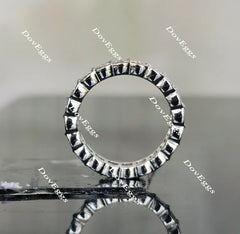 Paula’s 3mm round moissanite/lab grown diamond eternity wedding band-4mm band width
