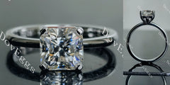 Doveggs radiant solitaire moissanite engagement ring