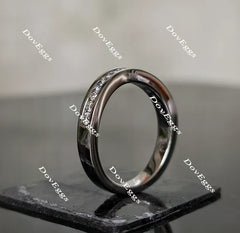 Doveggs channel set curved moissanite/Lab grown diamond wedding band for women-2.8mm band width