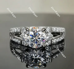 Doveggs round pave moissanite ring with split band