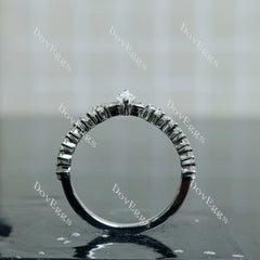 Doveggs marquise round pave moissanite/lab grown diamond wedding band-2.0mm band width