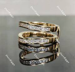 Doveggs princess moissanite/lab grown diamond wedding band/enhancer-8.1mm band width