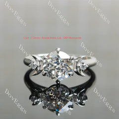 Doveggs half moon three-stone moissanite engagement ring