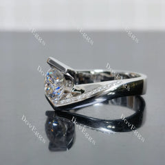(size 6.25-6.5) Doveggs sterling silver 1.5ct round moissanite engagement ring