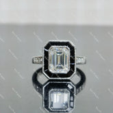 (size 4.75)Doveggs 2ct GHI color emearld moissanite engagement SS ring