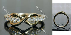 DovEggs round half eternity pave moissanite/lab grown diamond wedding band-2.0mm band width