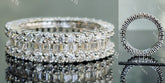 Love’s Eternal round baguette full eternity pave moissanite/lab grown diamond wedding band-6mm band width