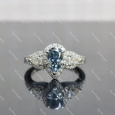 (size 5.75) Doveggs 1.25ct Stardust Grey pear moissanite sterling silver engagement ring
