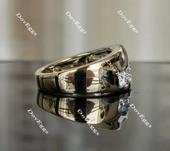 Doveggs channel set moissanite/lab grown diamond engagement ring/wedding bands-4.8mm band width