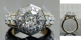 Doveggs Modified Octagon Halo 3/4 Eternity Lab Grown Diamond Engagement Ring
